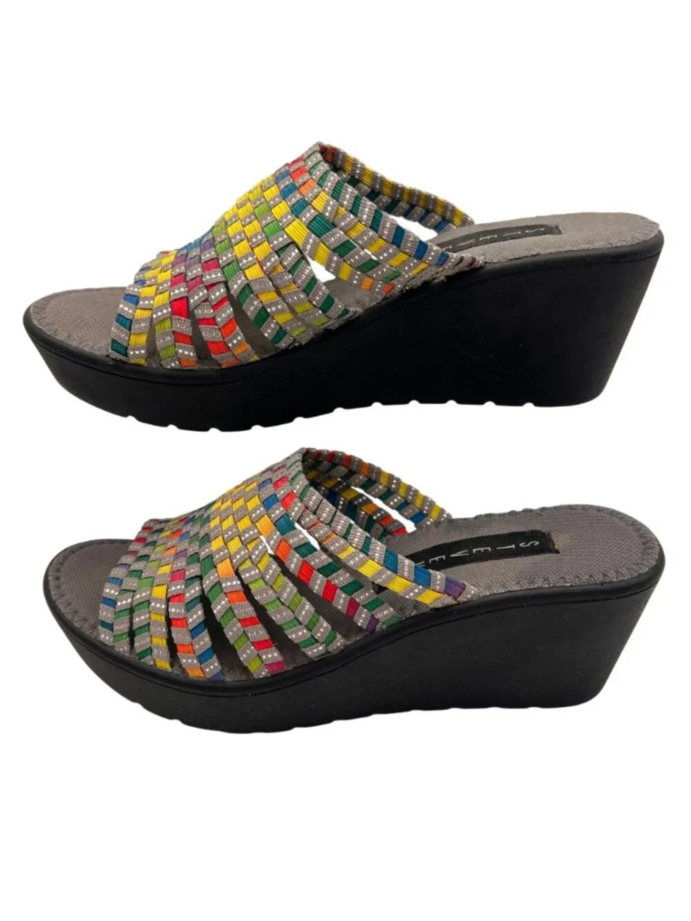 Steven By Steve Madden Bellina Multicolor Woven Open Toe Wedge Sandal Womens 6.5 - Picture 3 of 13